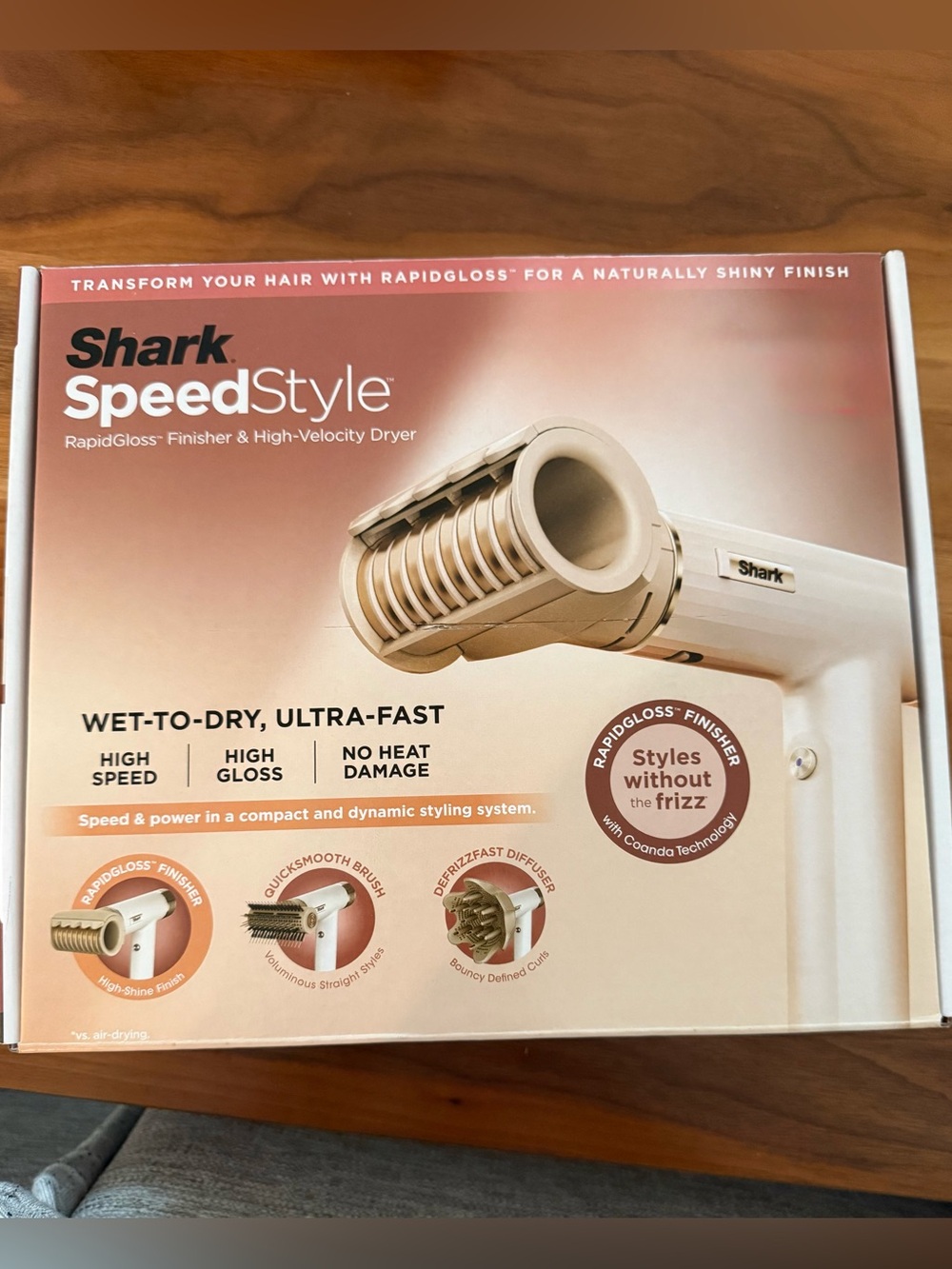 SHARK SpeedStyle RapidGloss Hair Finisher Dryer - Champagne